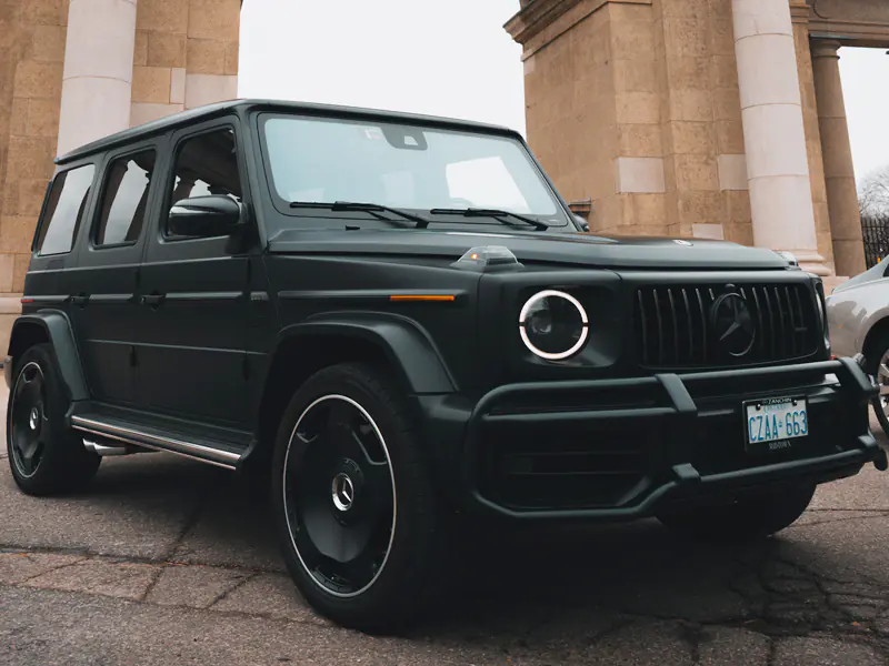 black funeral limo